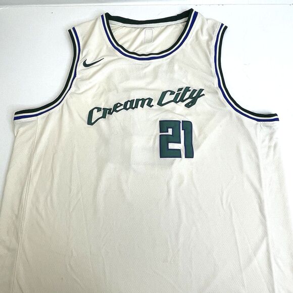Nike Jrue Holiday Milwaukee Bucks Cream City 21 Swingman‎ Basketball Jersey XXXL - Picture 10 of 16